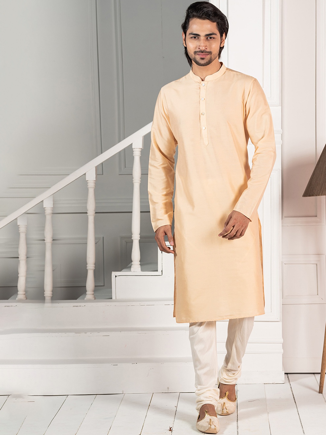 

KISAH Mandarin Collar Straight Kurta, Beige