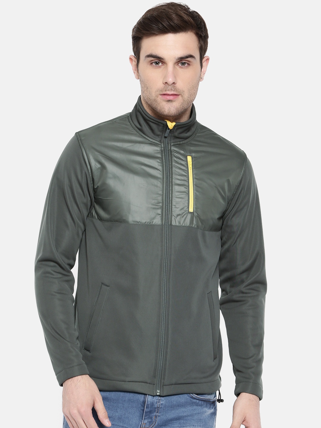 

Ajile by Pantaloons Men Grey Solid Sporty Jacket