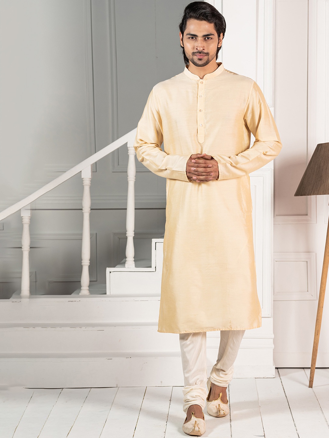 

KISAH Mandarin Collar Straight Kurta, Beige