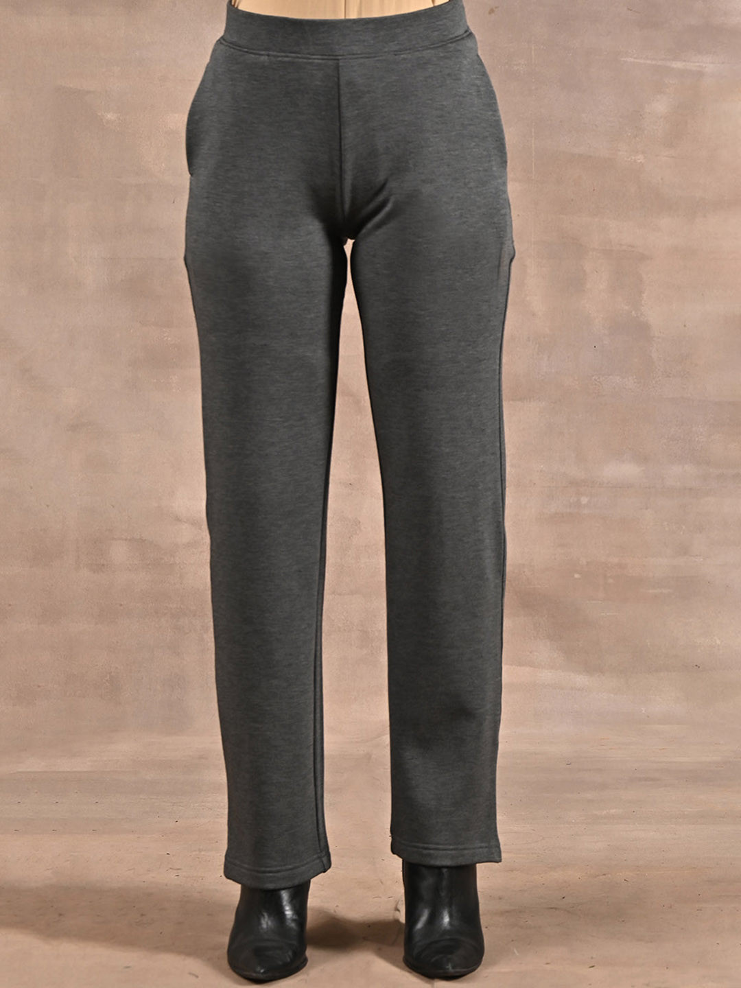 

Lakshita Women Smart Regular Fit Parallel Trousers, Grey