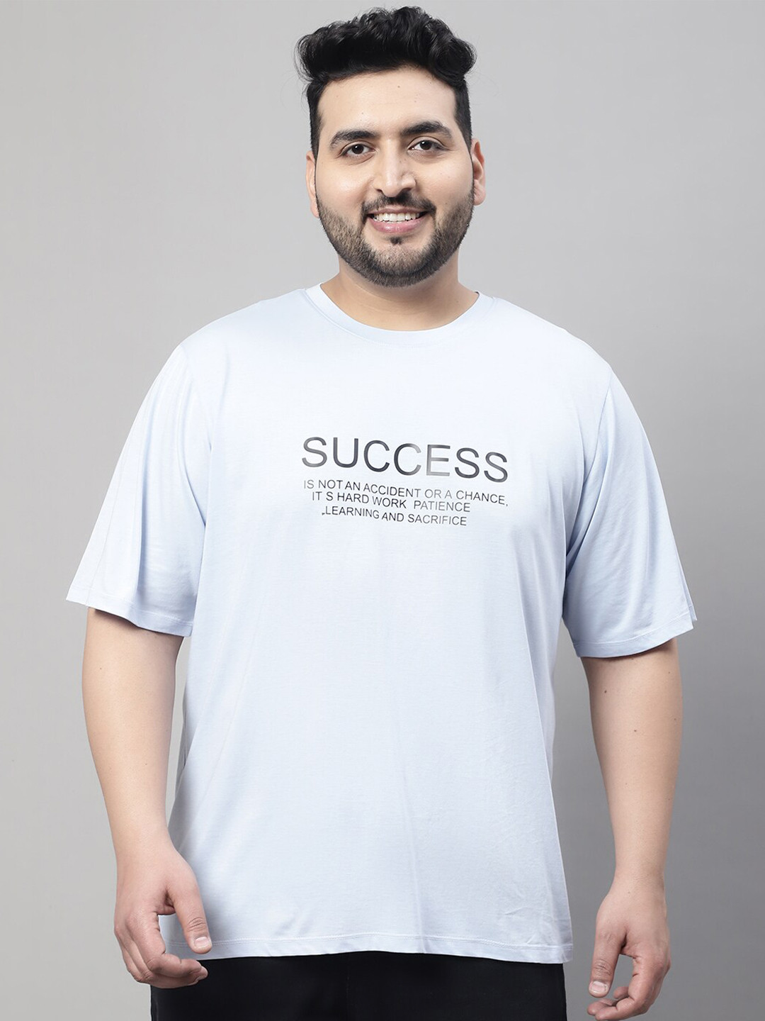 

Rute Plus Size Typography Printed Cotton T-shirt, Off white