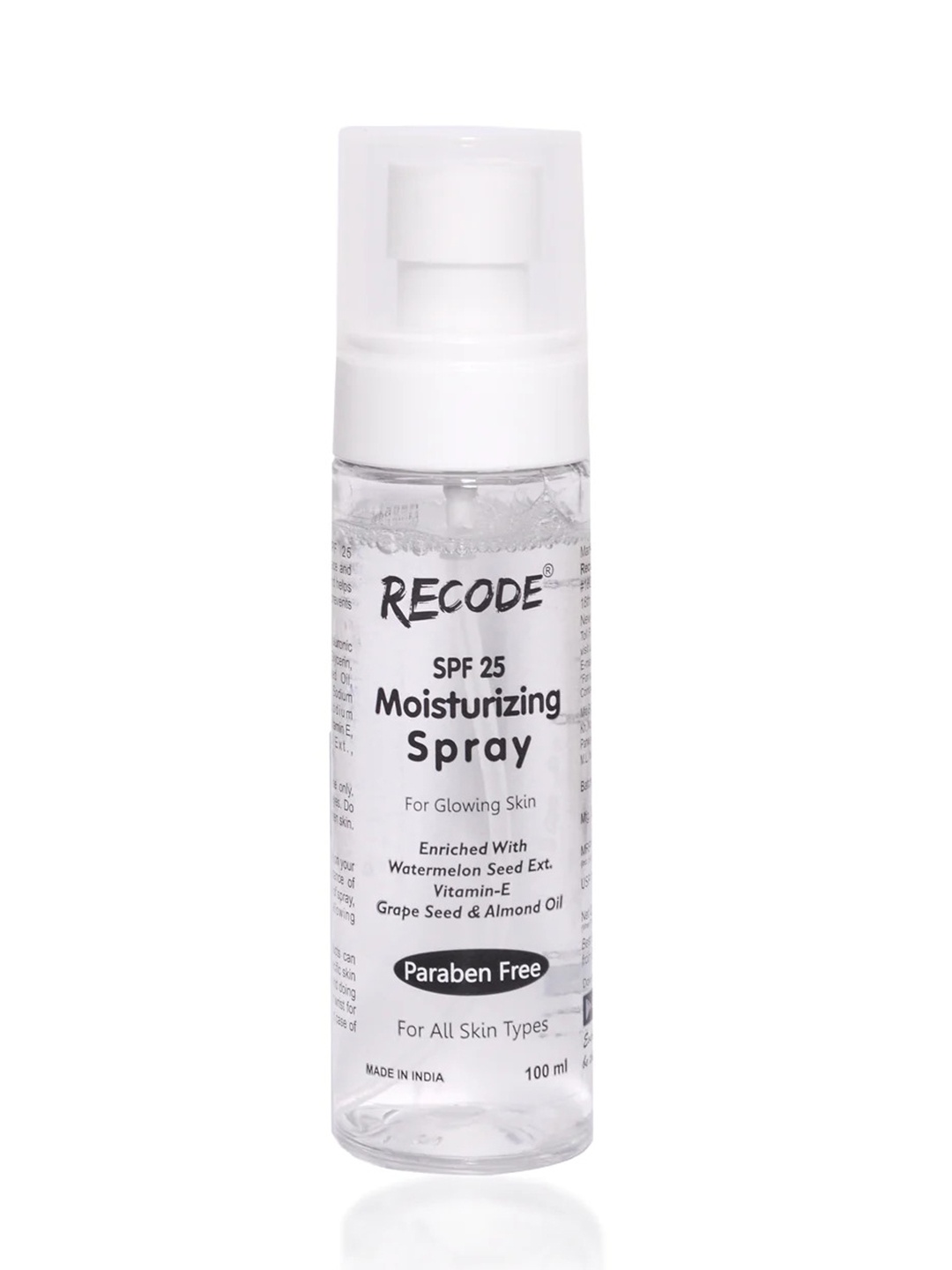 

Recode Paraben-Free SPF25 Moisturizing Spray with Watermelon & Grape Seed - 100 ml, Blue