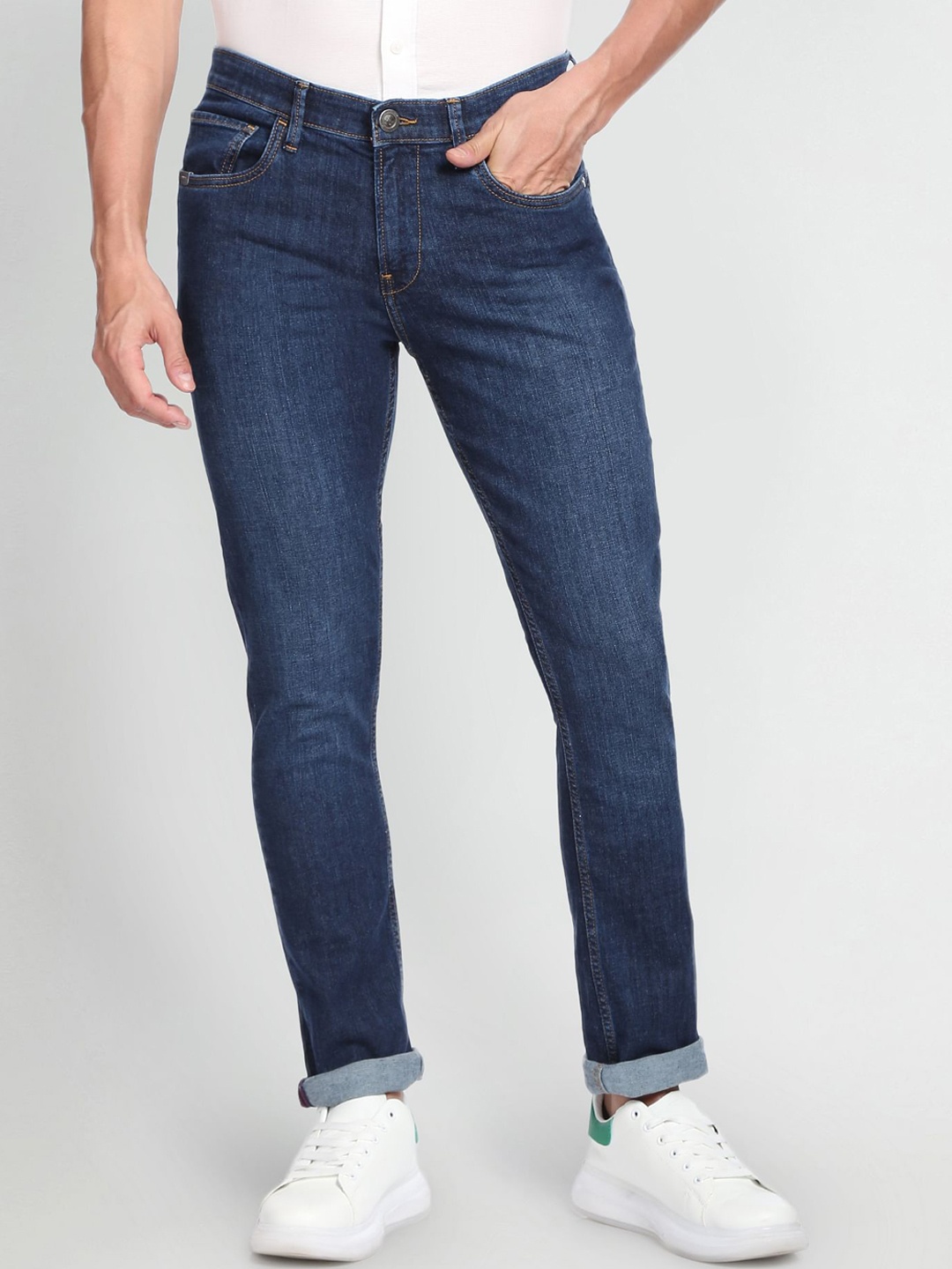 

Arrow Sport Men Light Fade Clean Look Mid-Rise Skinny Fit Jeans, Blue