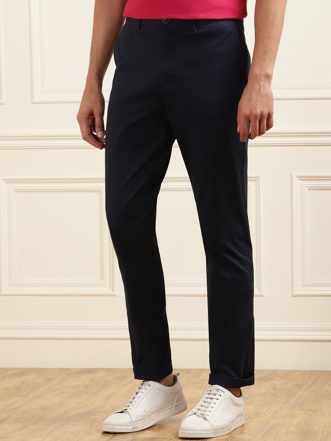 

Original Penguin Men Regular Fit Cotton Mid-Rise Chinos Trousers, Navy blue