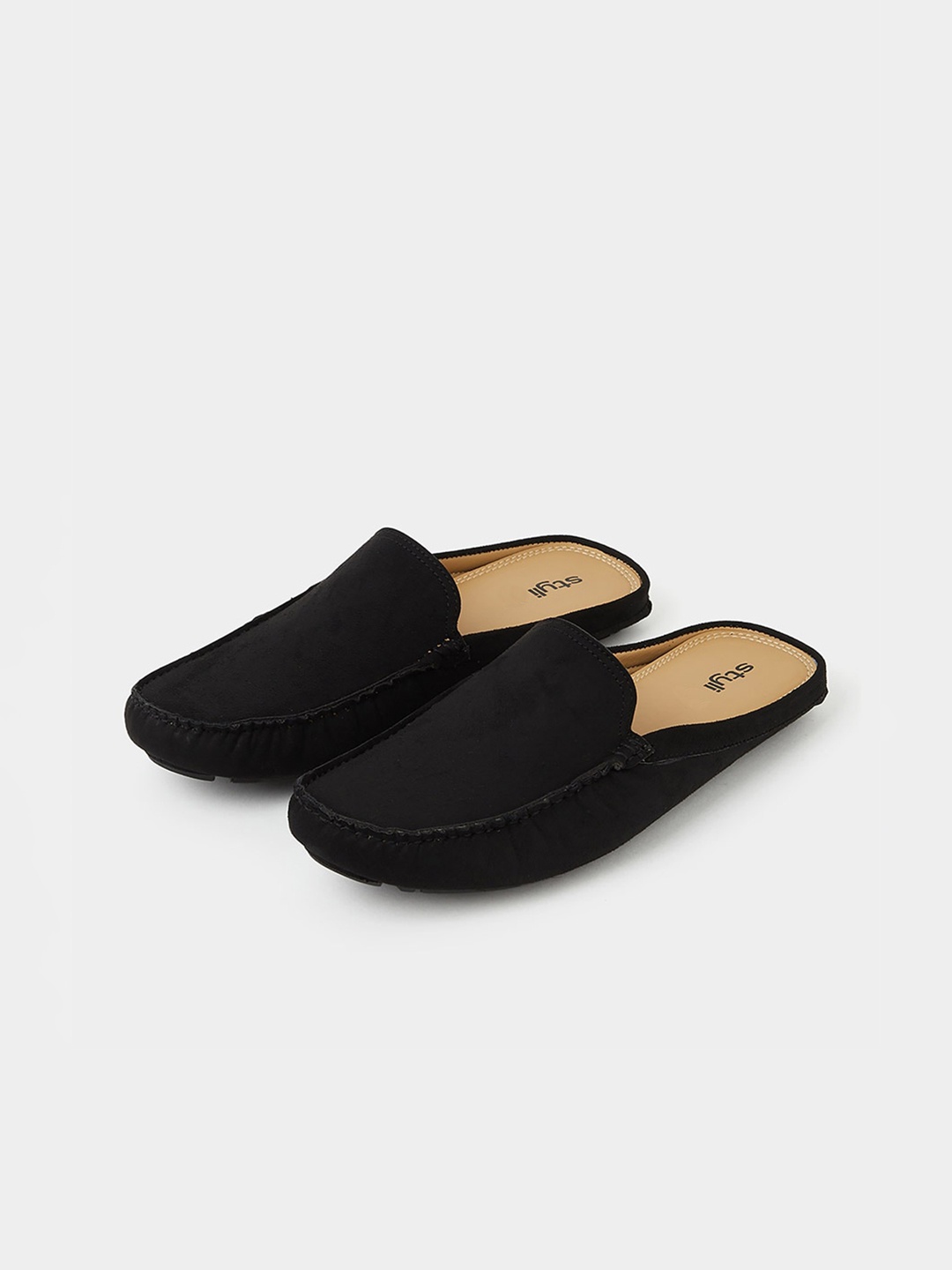 

Styli Men Suede Comfort Insole Mules, Black