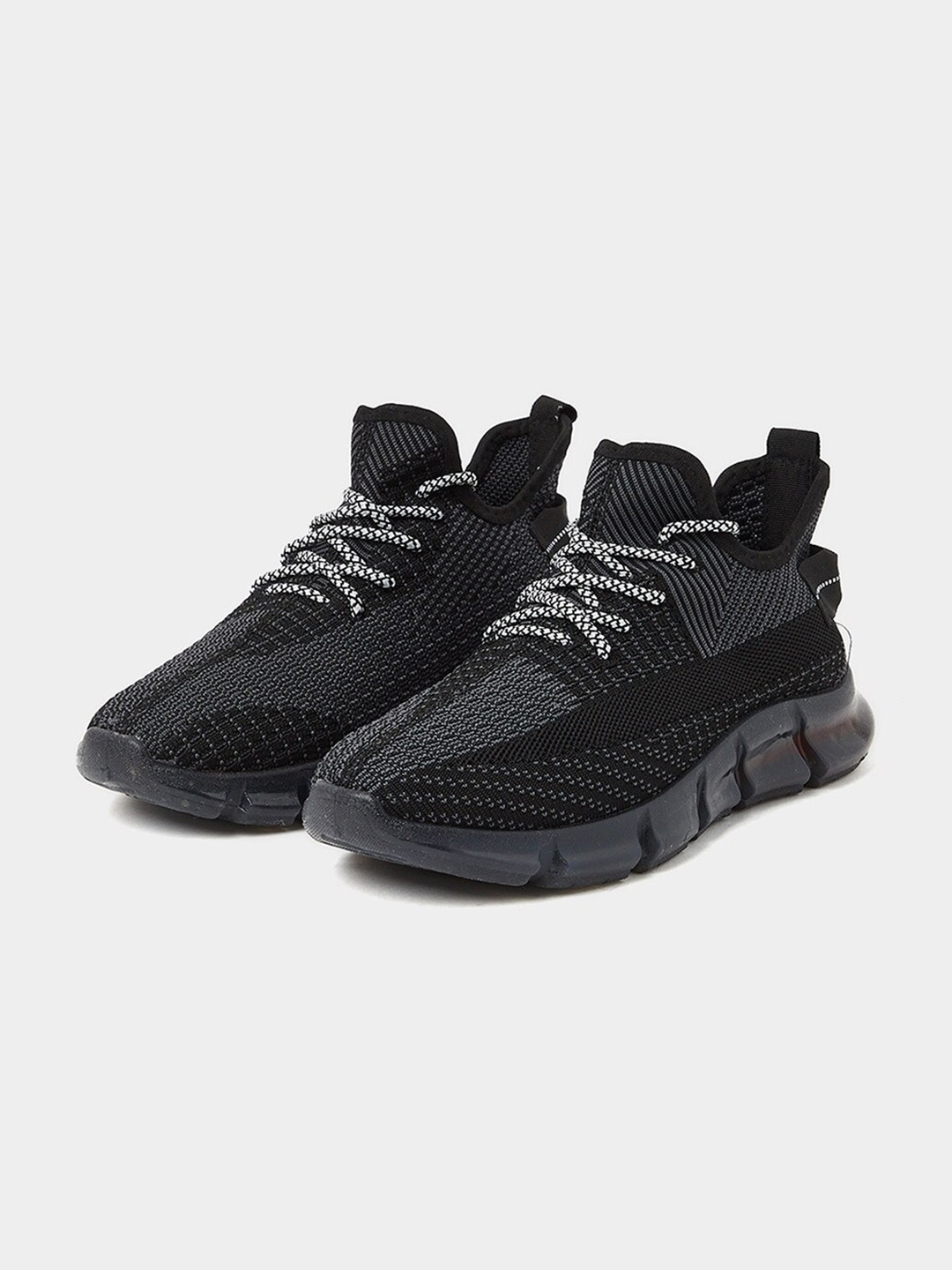 

Styli Men Woven Design Sneakers, Black