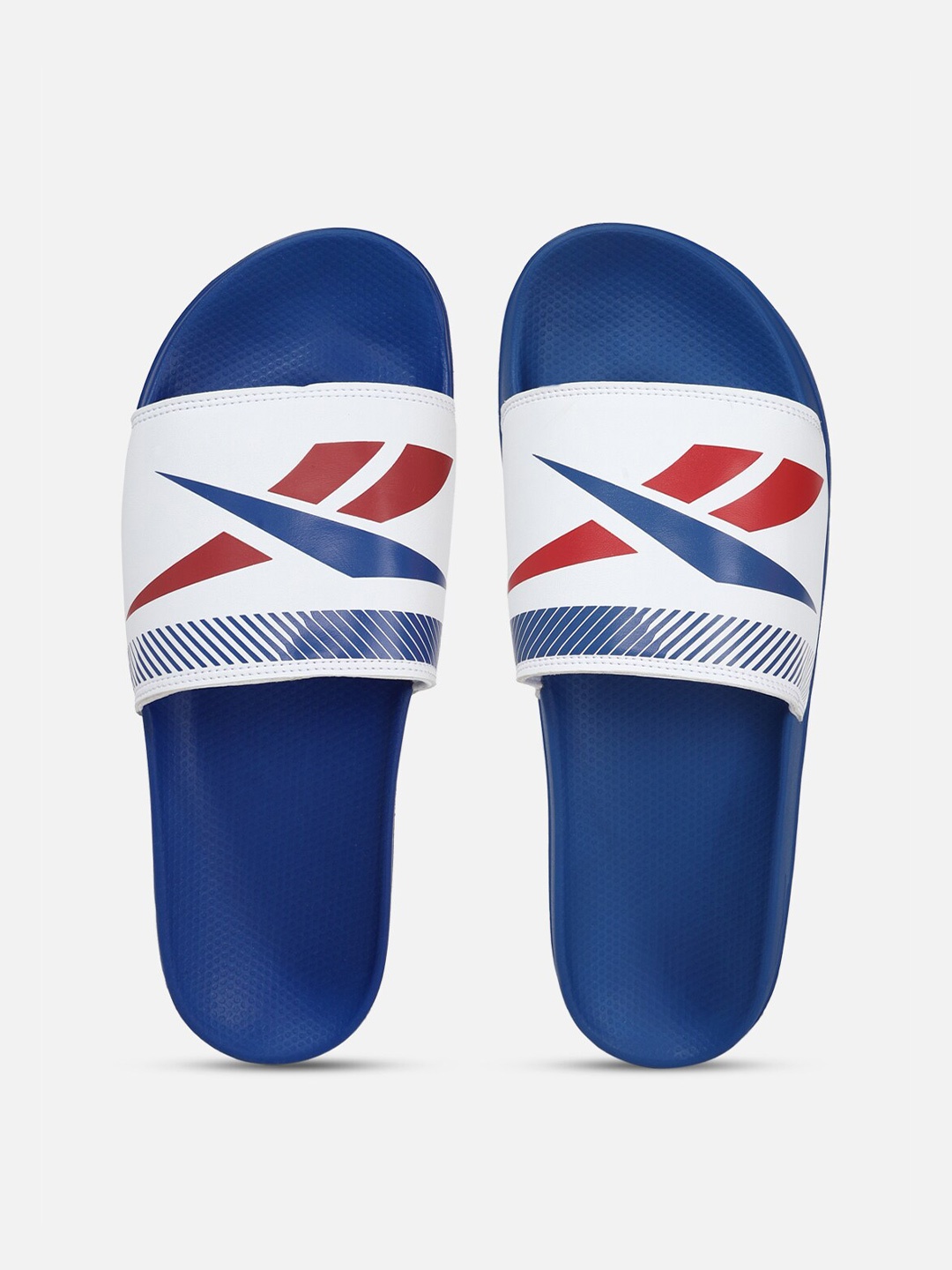 

Reebok Men Berlin Brand Logo Printed Sliders, Blue