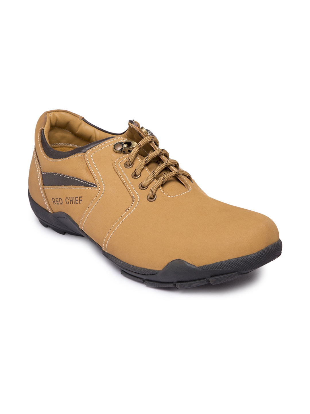 

Red Chief Men Tan Brown Solid Leather Sneakers