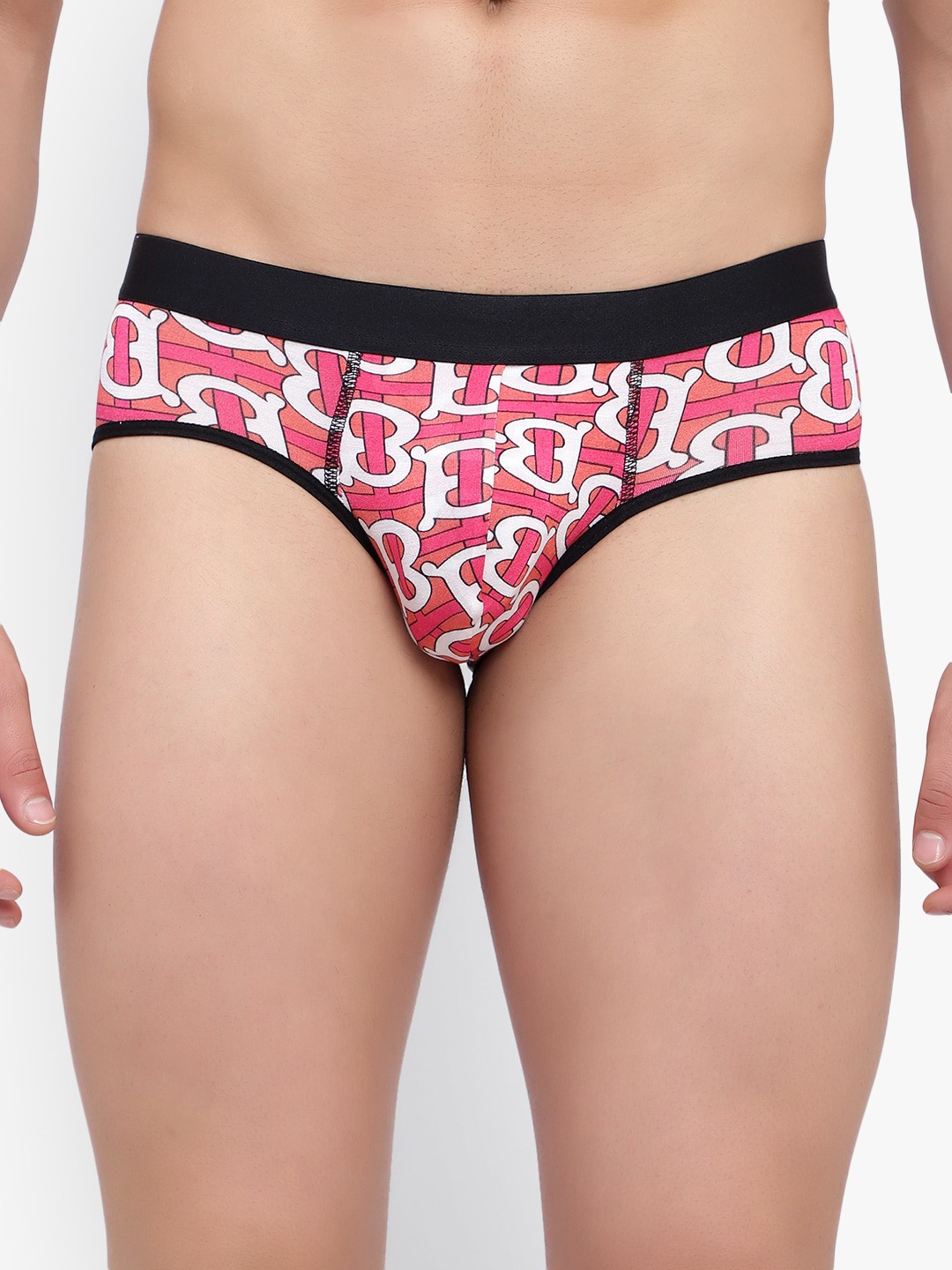 

Bruchi CLUB Men Printed Low-Rise Anti Odour Briefs, White