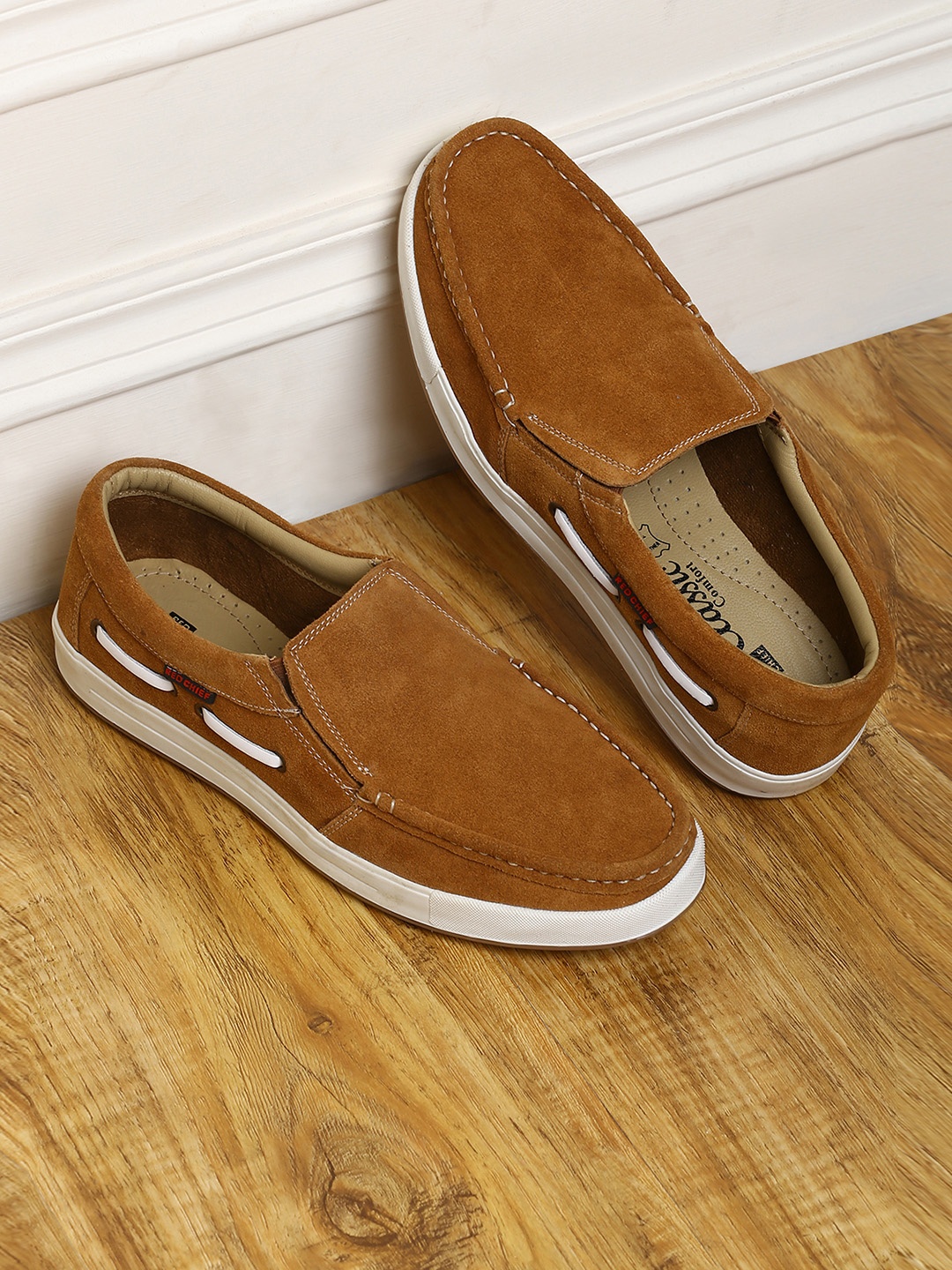 

Red Chief Men Tan Brown Boat Shoes