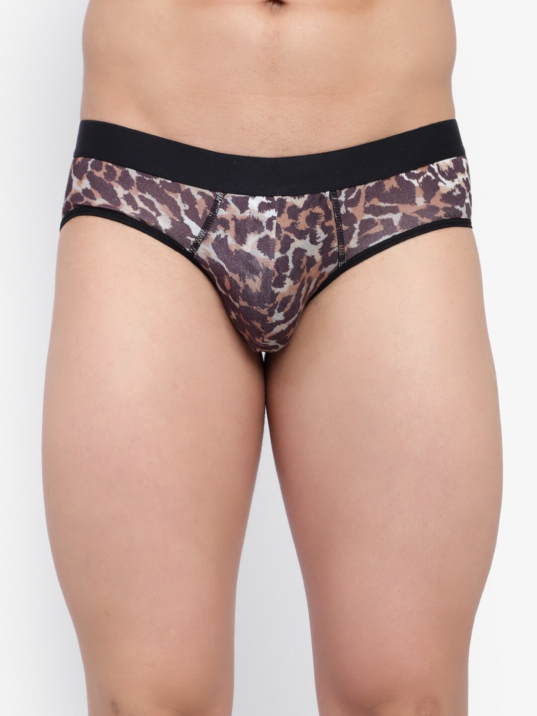 

Bruchi CLUB Men Animal Printed Anti-Odour Basic Briefs, Black