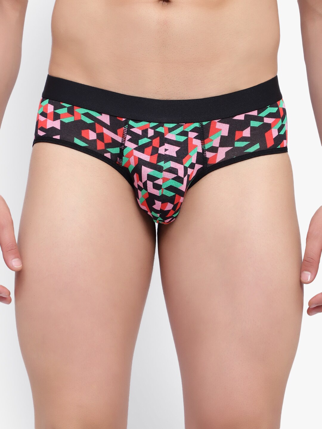 

Bruchi CLUB Men Printed Anti-Odour Basic Briefs, Black