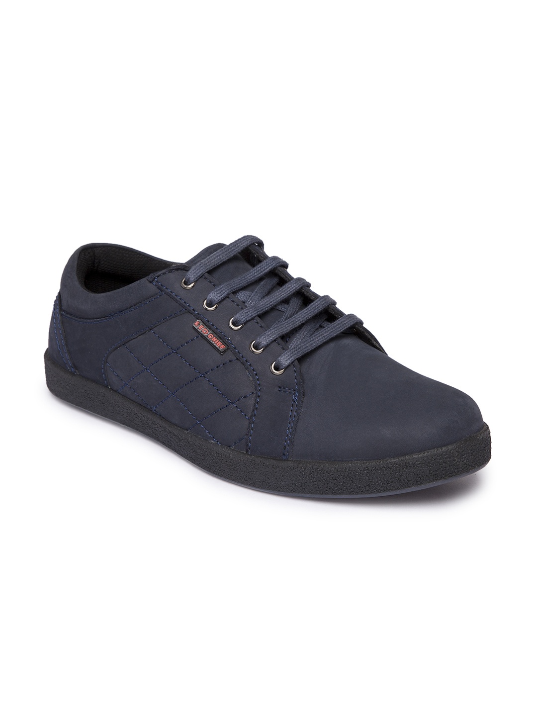 

Red Chief Men Navy Leather Quilted Sneakers, Navy blue