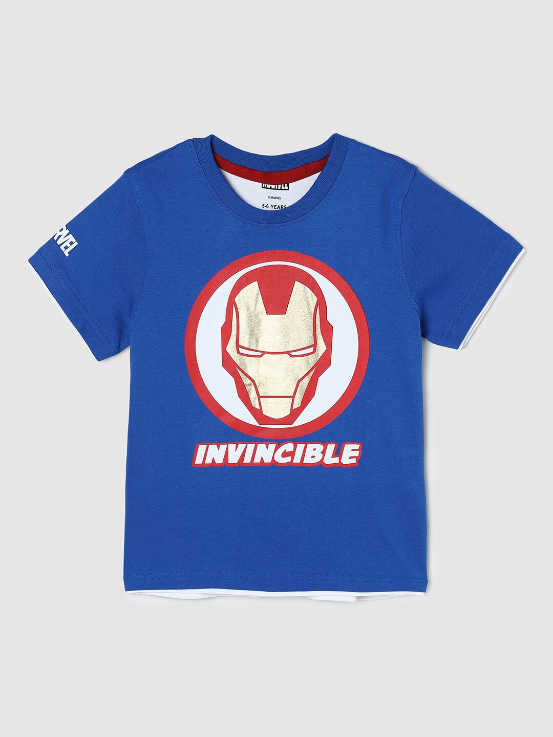 

max Boys Iron Man Printed Pure Cotton T-shirt, Blue