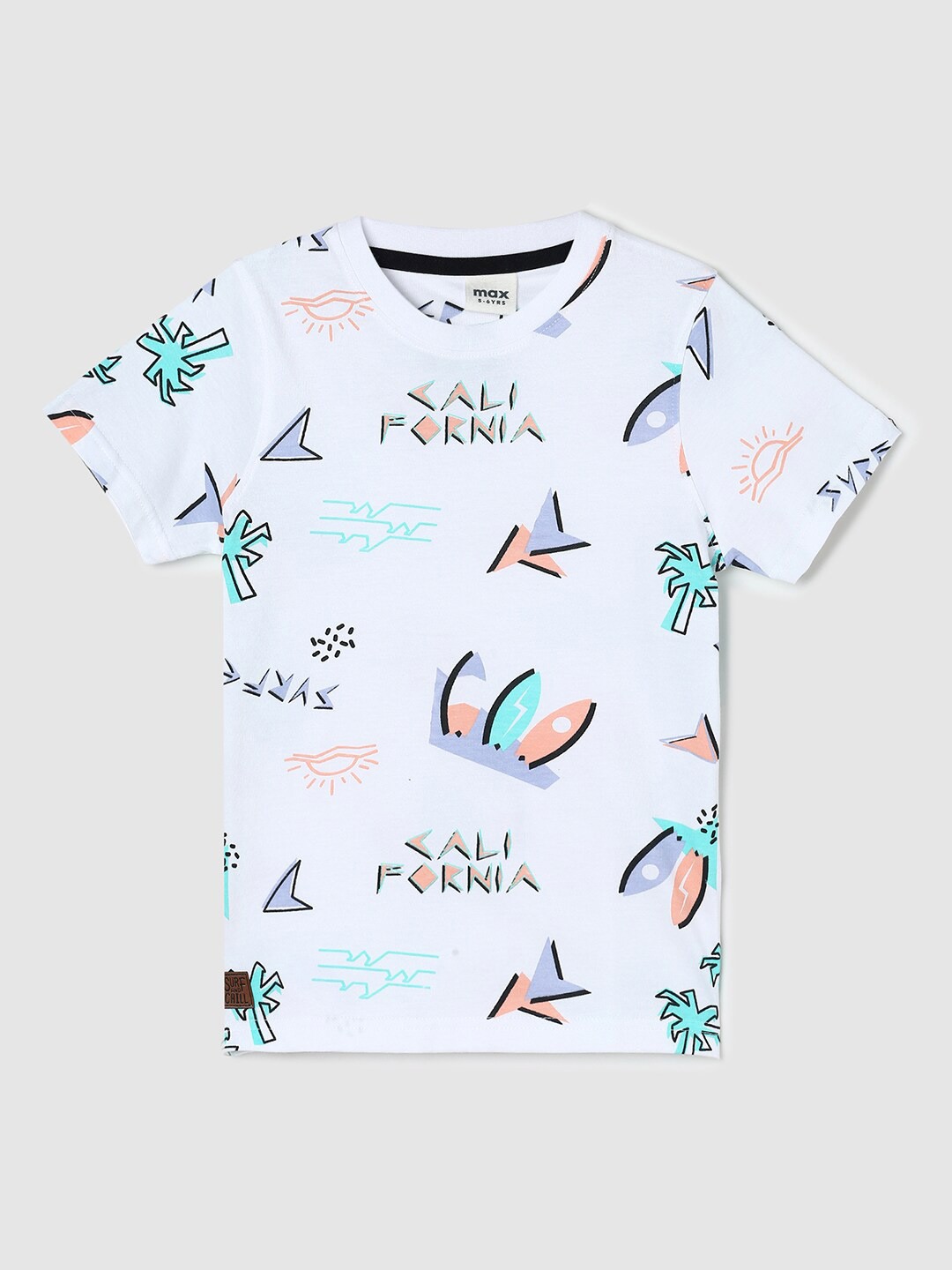 

max Boys Conversational Printed Pure Cotton T-shirt, White