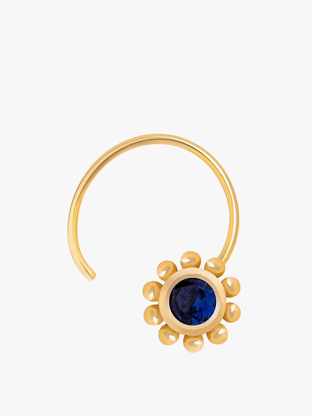 

March by FableStreet 18k Gold Plated Floral CZ Studded Nose Pin