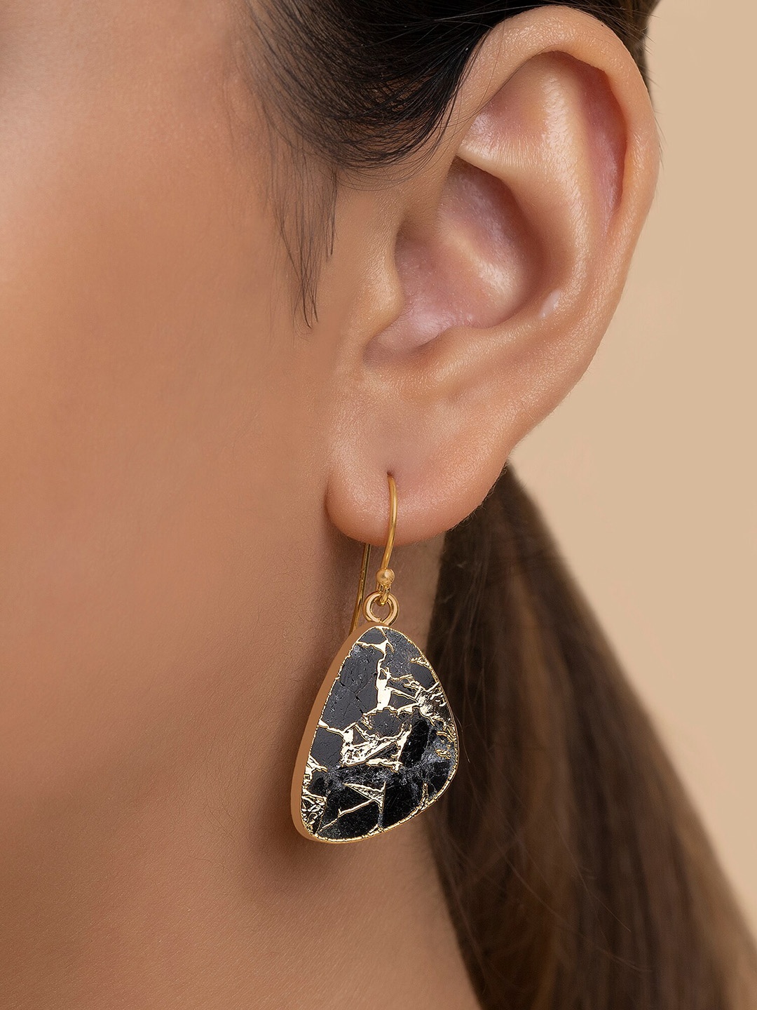 

March by FableStreet Gold Plated Turquoise Contemporary Drop Earrings