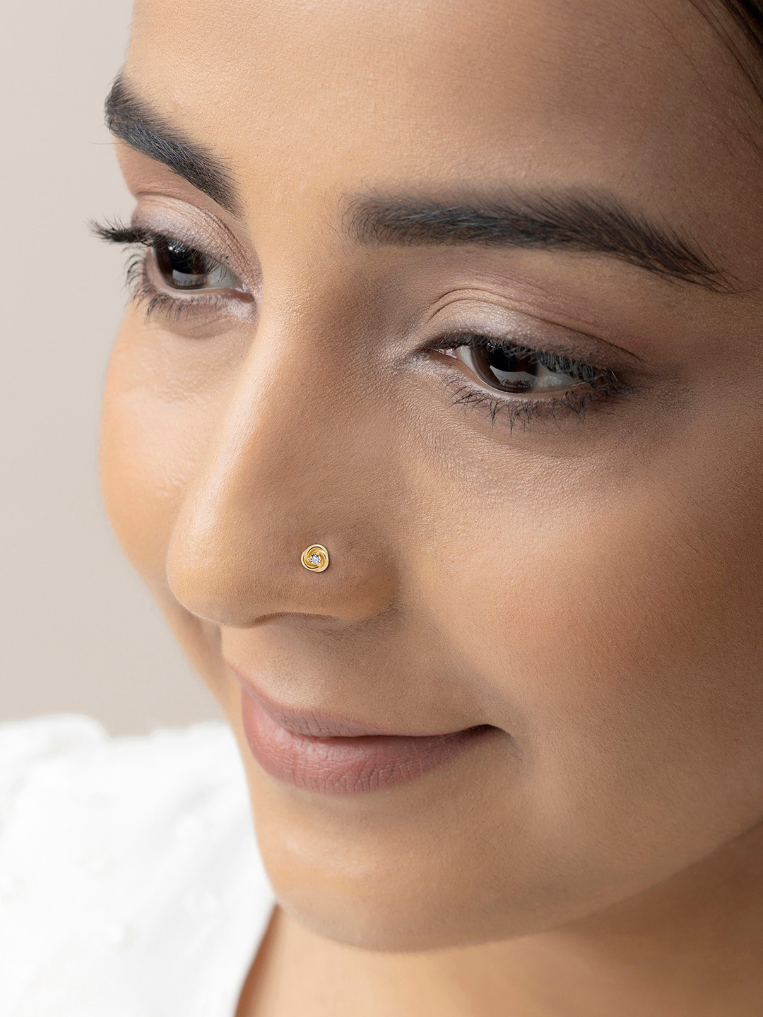 

March by FableStreet Gold Plated CZ Studded Nose Pin