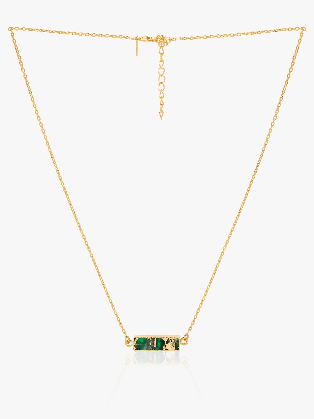 

March by FableStreet 18k Gold Plated Emerald Necklace
