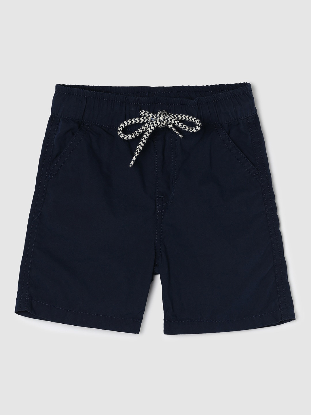 

max Boys Mid Rise Pure Cotton Shorts, Navy blue