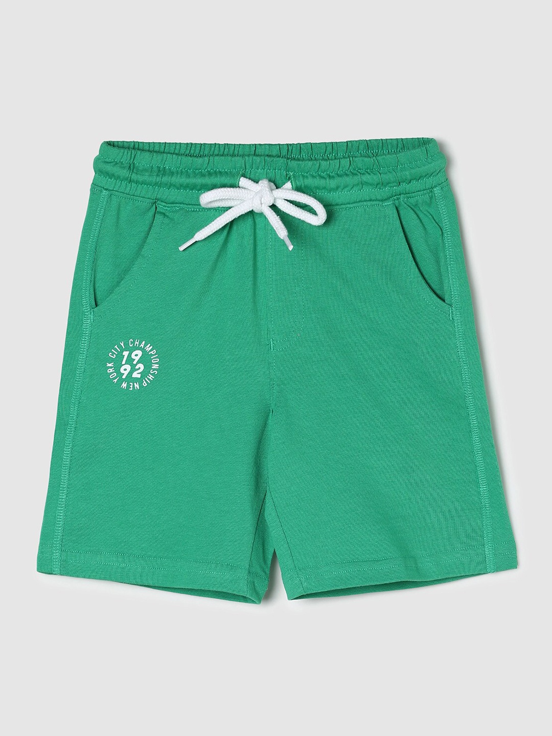

max Boys Mid-Rise Pure Cotton Shorts, Green