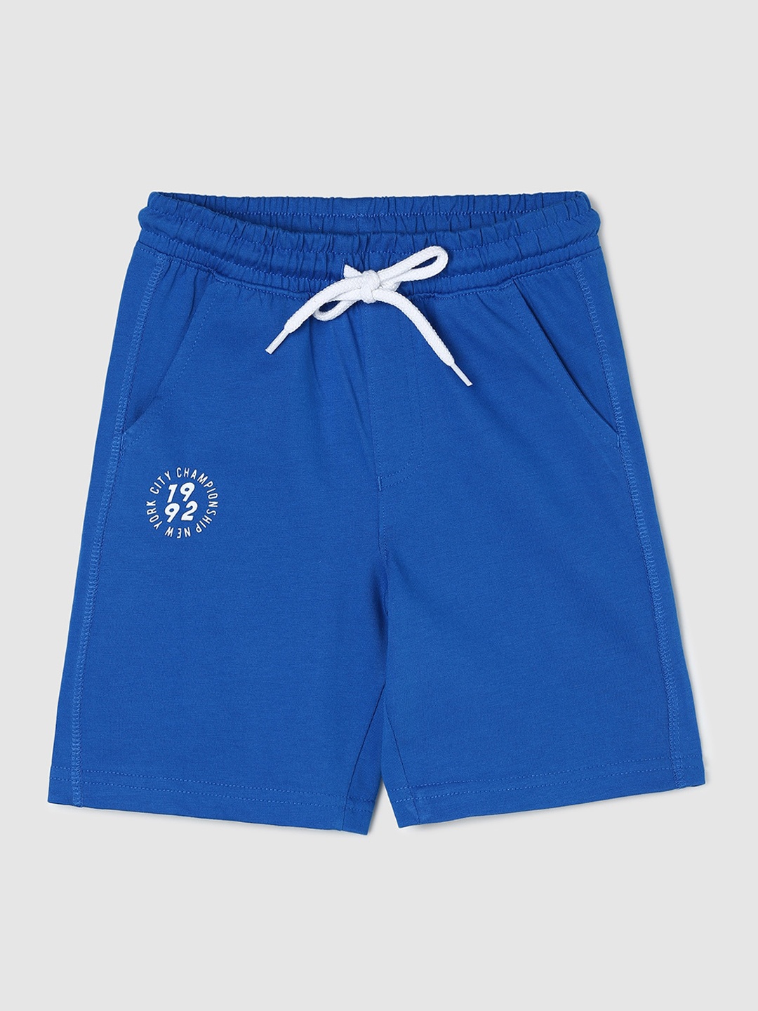 

max Boys Mid-Rise Pure Cotton Shorts, Blue