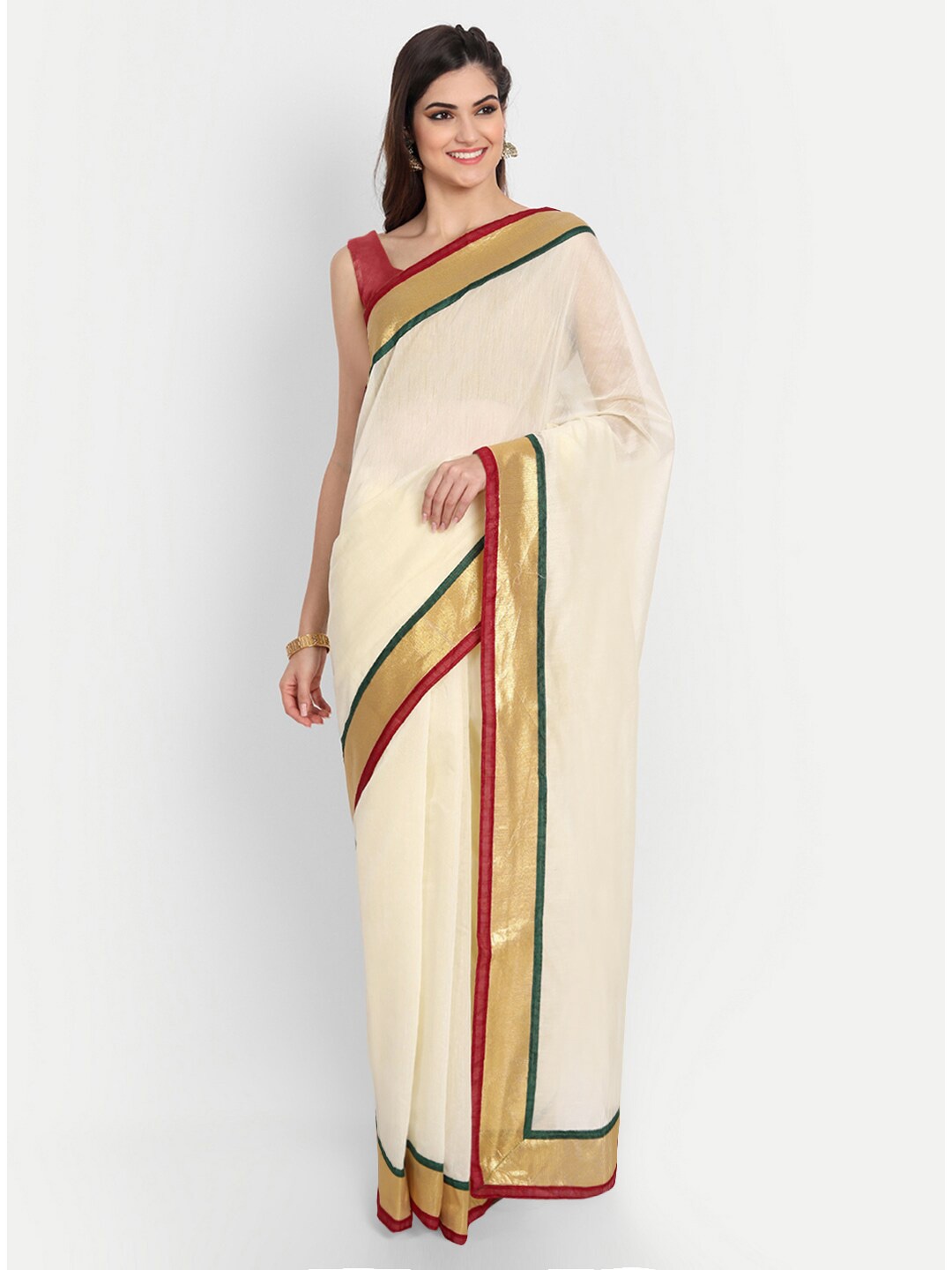 

MotiHamir Zari Pure Cotton Chanderi Saree, Maroon