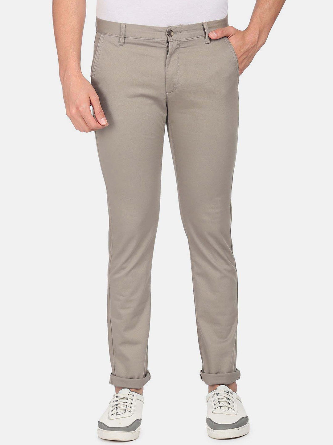 

Arrow Sport Men Skinny Fit Low-Rise Chinos, Grey