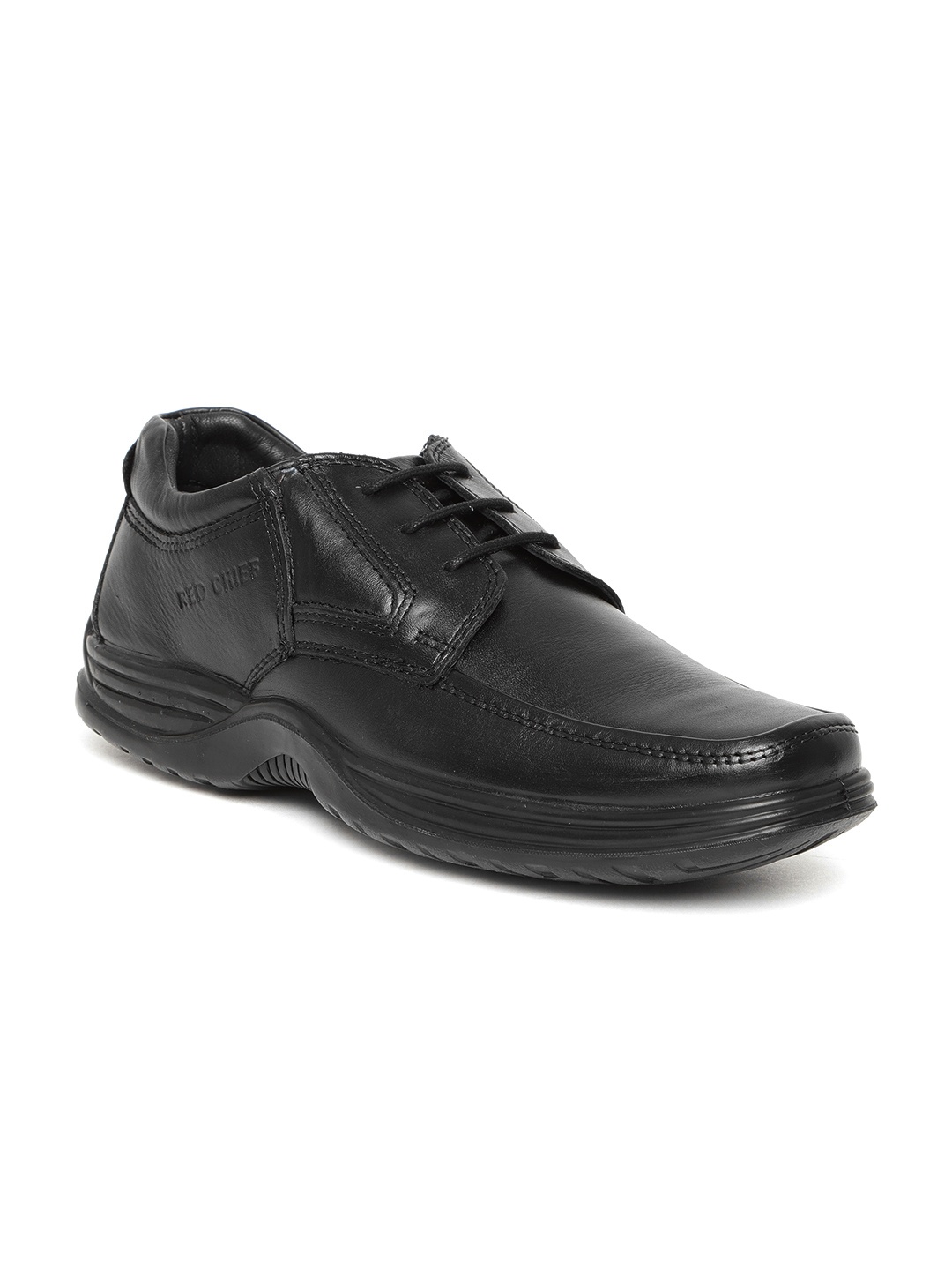 

Red Chief Men Black Leather Formal Derbys