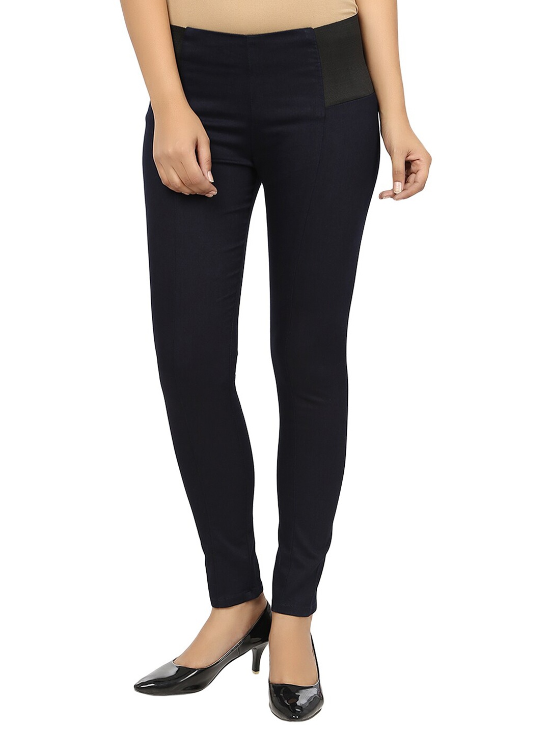 

urSense Women Cotton Slip-On Slim Fit Jeggings, Navy blue