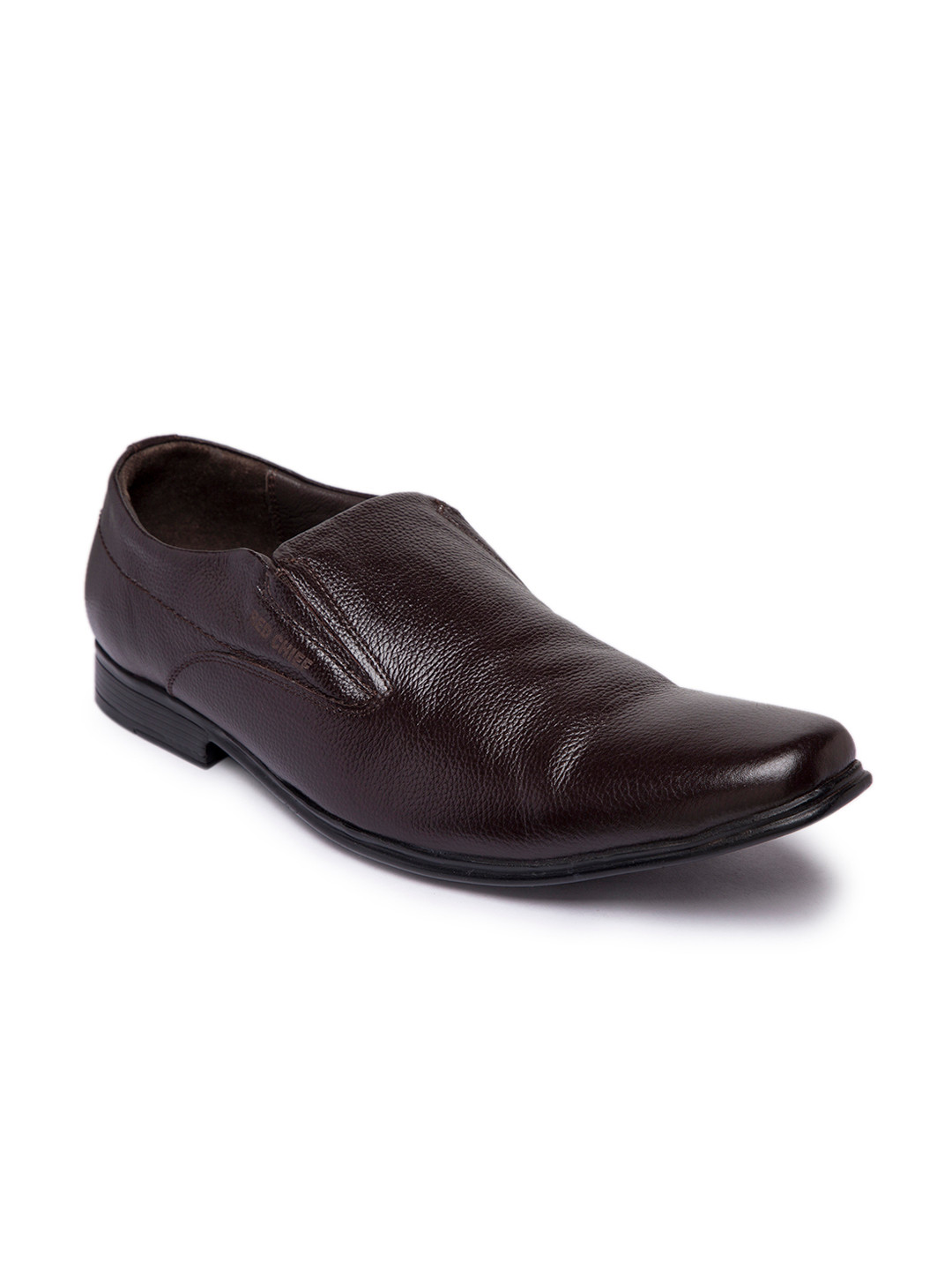 

Red Chief Men Brown Genuine Leather Formal Slip-Ons