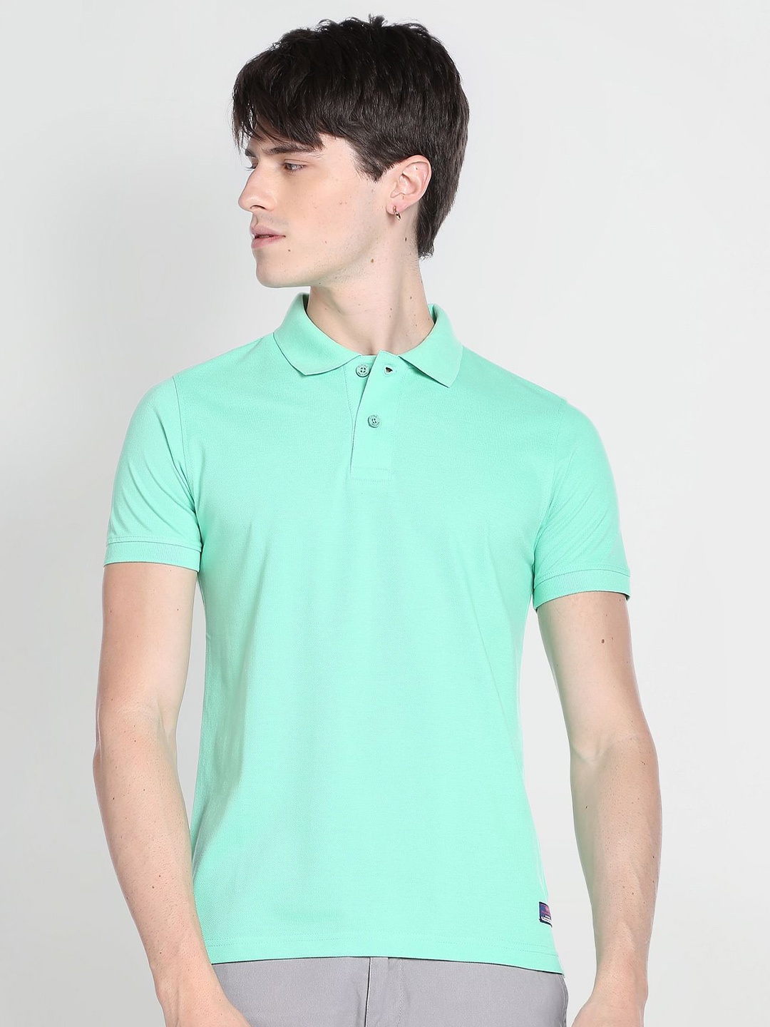 

Flying Machine Polo Collar Cotton T-shirt, Green