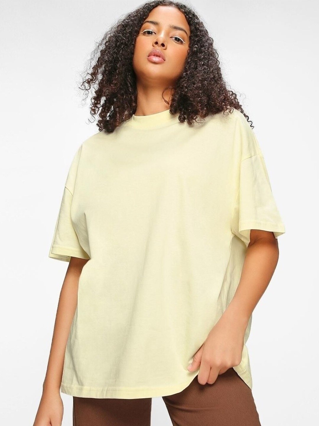 

Bewakoof Women Pack of 2 Oversized T-shirt, Yellow