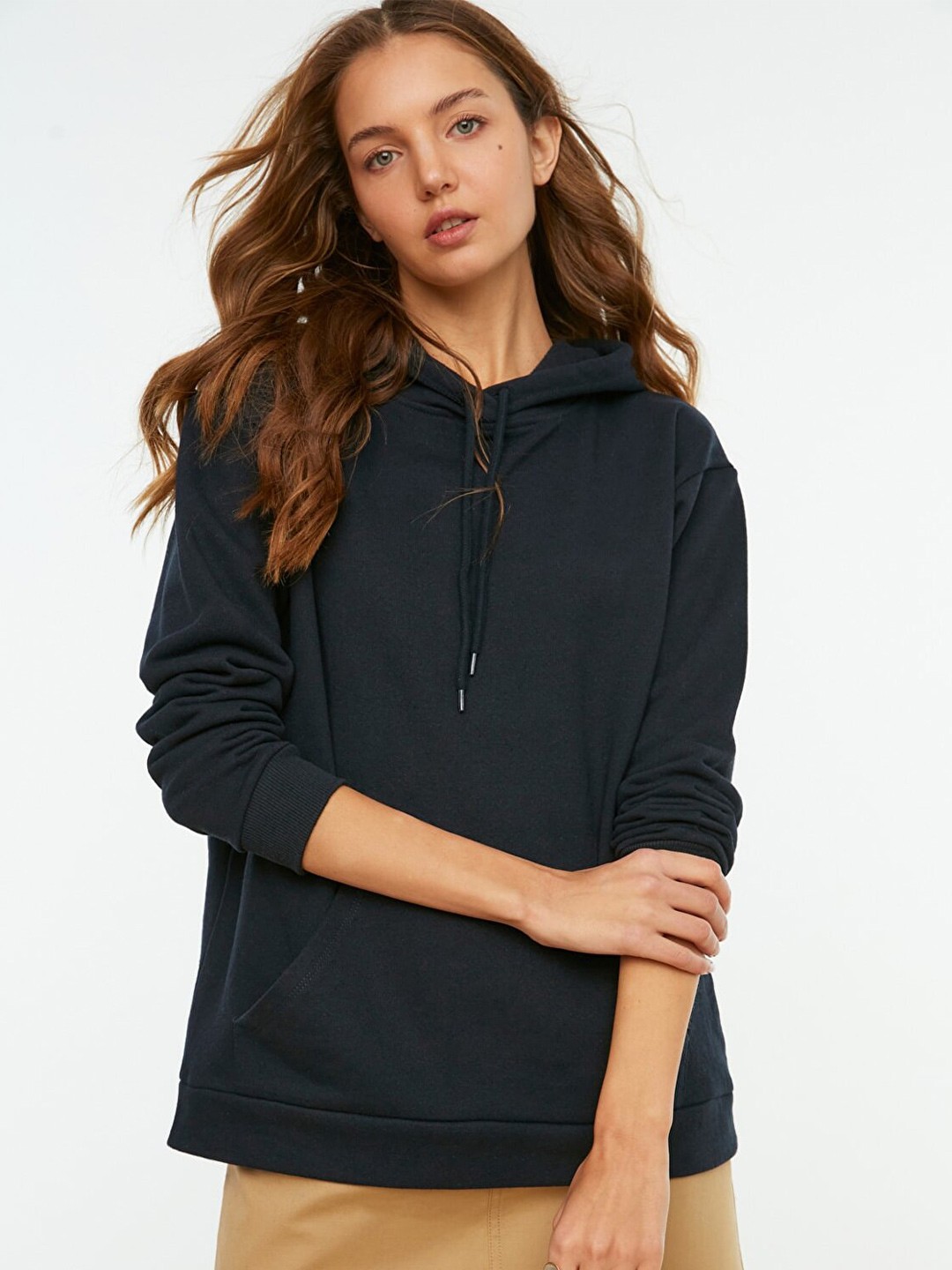 

Trendyol Hooded Cotton Long Sleeves Sweatshirts, Black