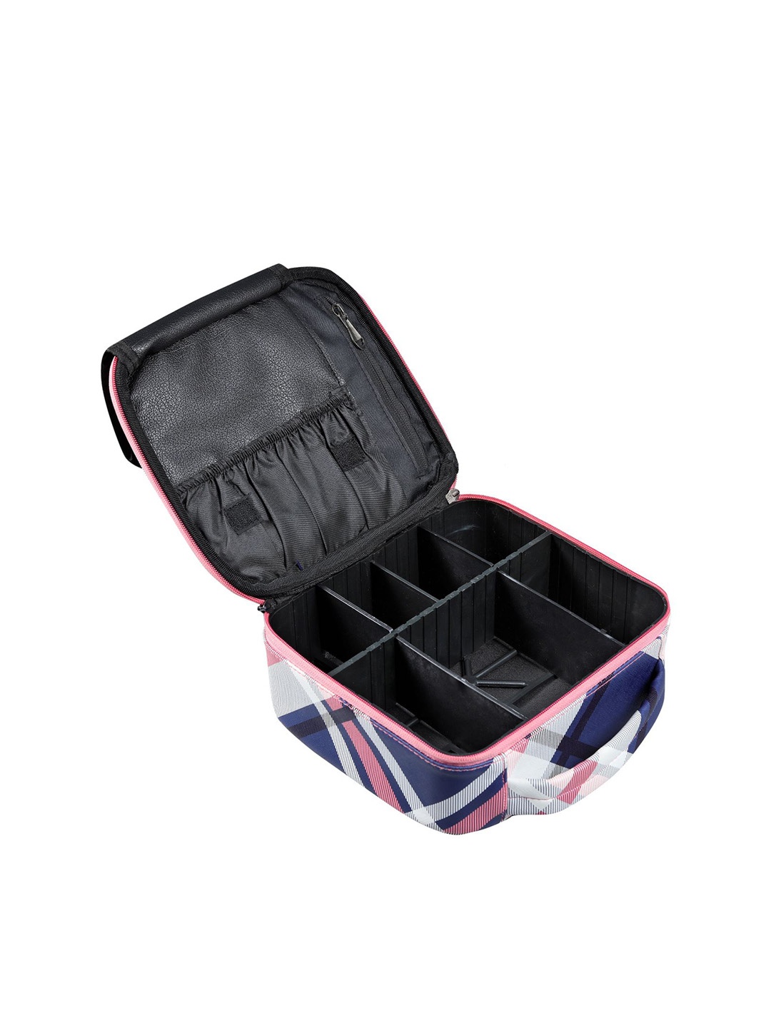 

Sasimo Blue & White Checked Make-Up Box