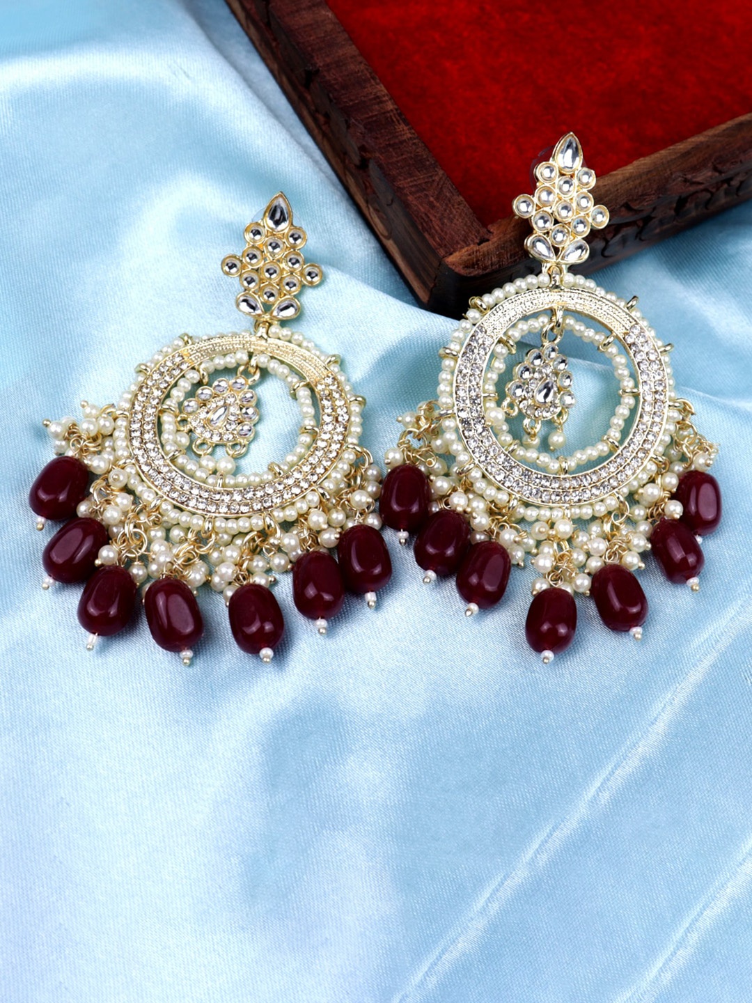 

Krelin Gold-Plated Pearl Studded Chandbali Earrings