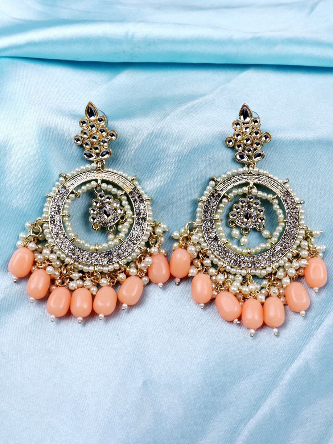

Krelin Gold-Toned Circular Chandbalis Earrings