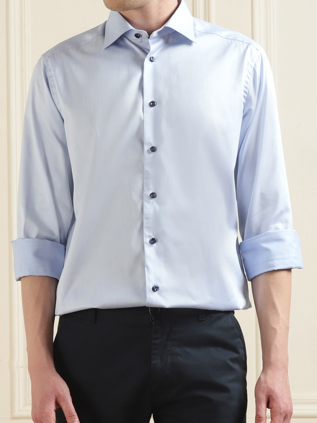 

Eton Spread Collar Pure Cotton Casual Shirt, Blue