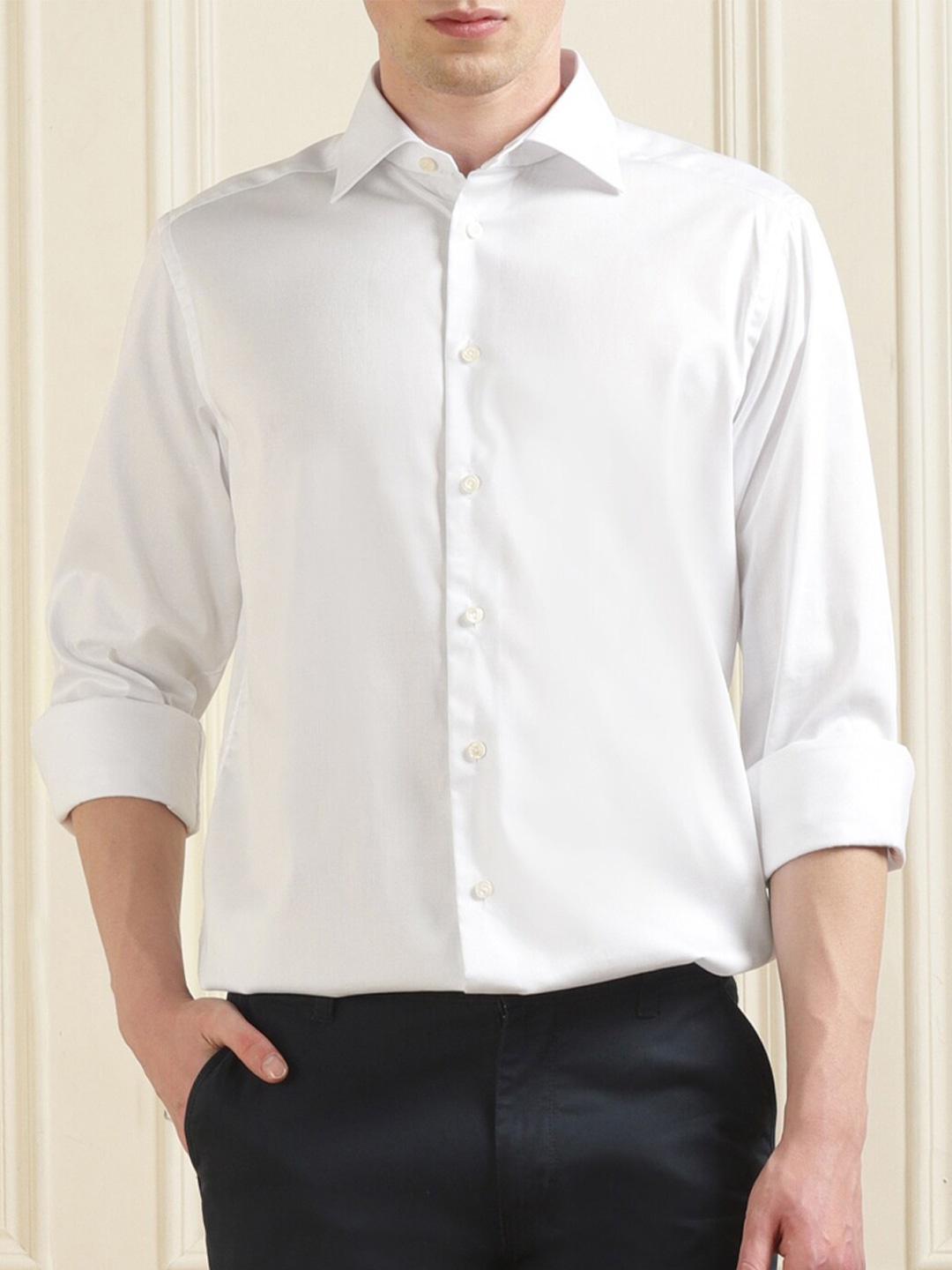 

Eton Spread Collar Cotton Casual Shirt, White