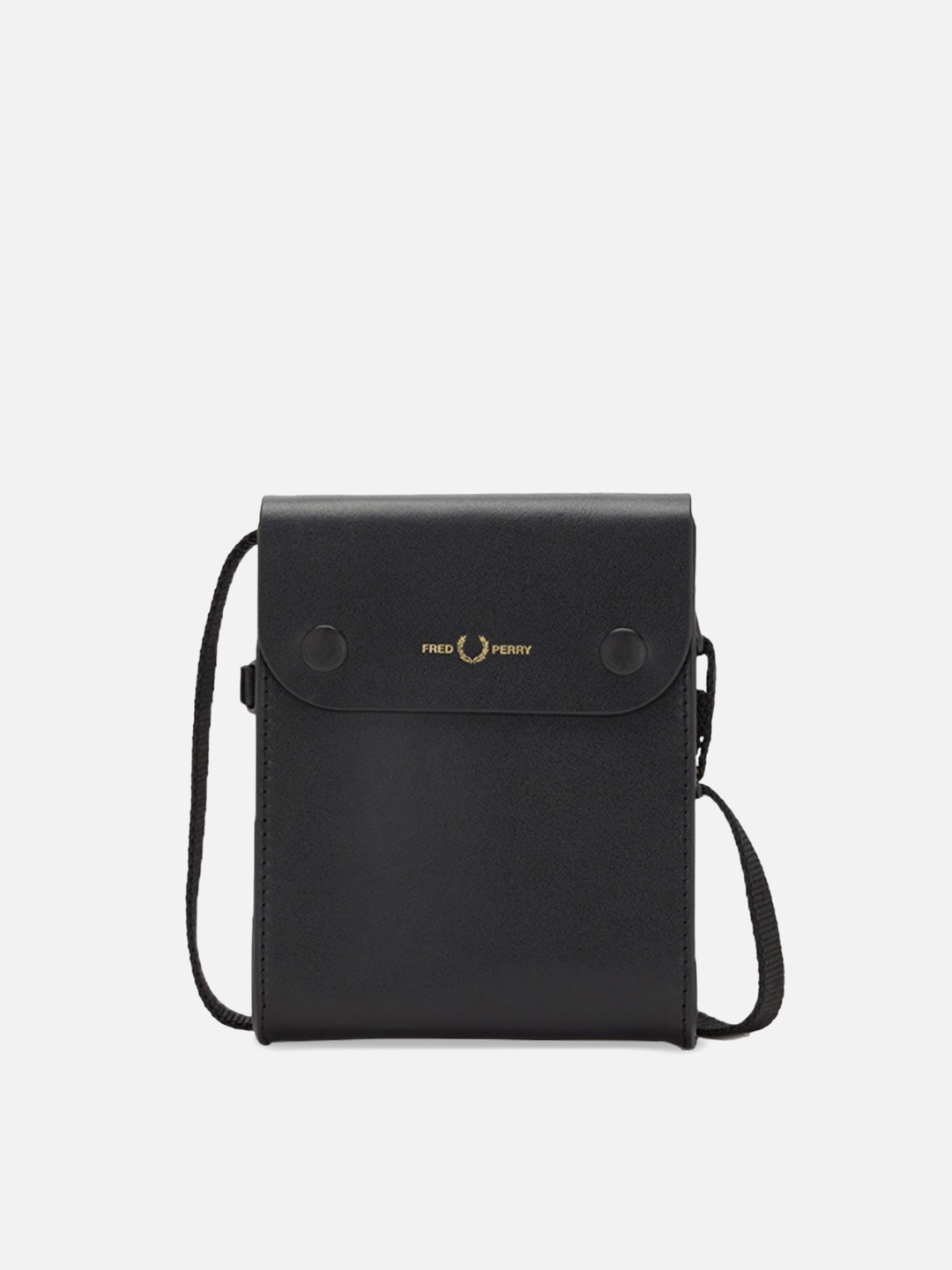 

Fred Perry Men Leather Structured Sling Bag, Black