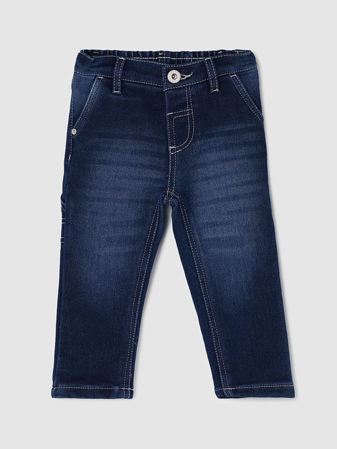 

max Boys Mid-Rise Pure Cotton Light Fade Jeans, Blue