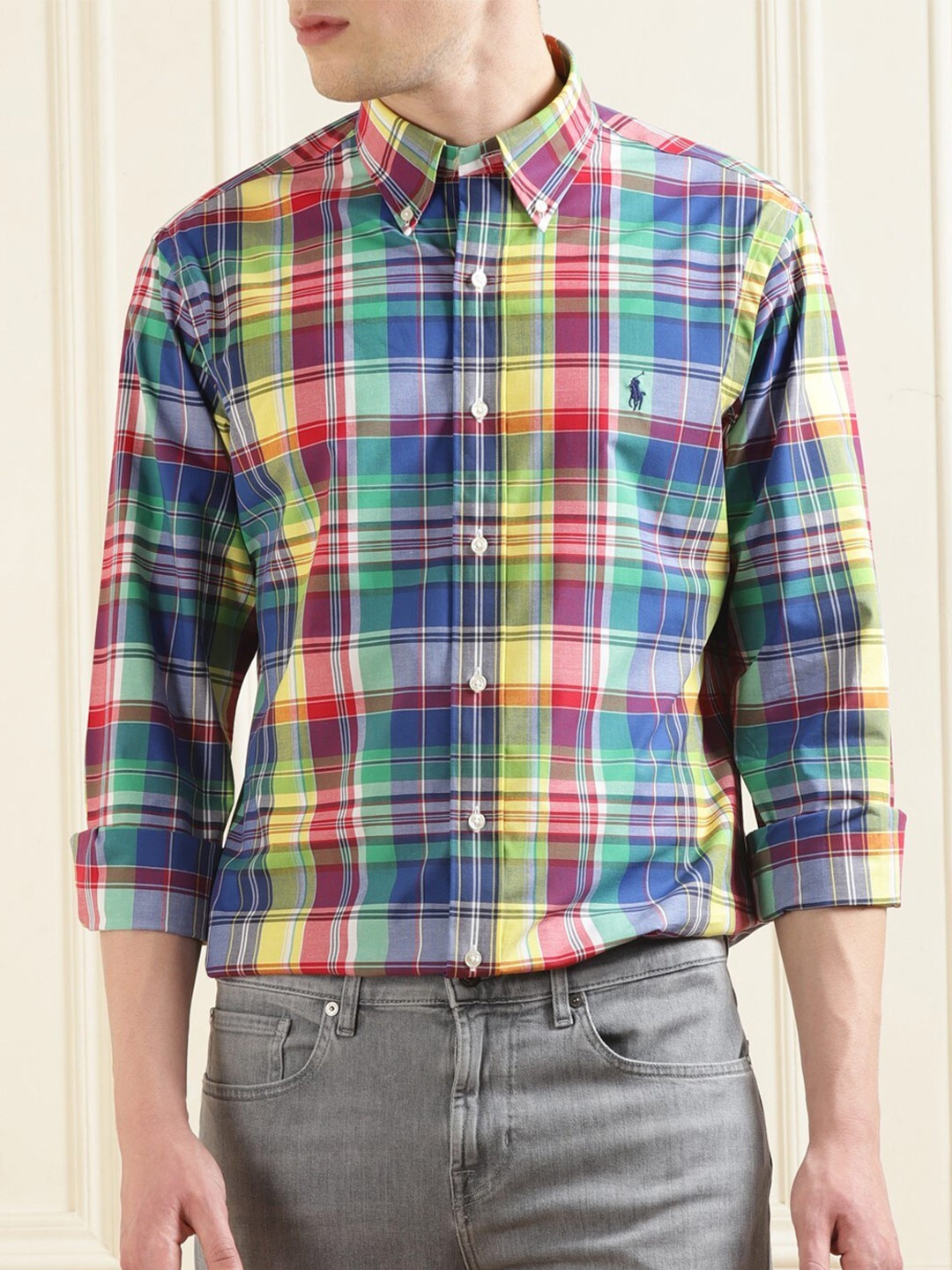 

Polo Ralph Lauren Tartan Checked Button-Down Collar Casual Shirt, Blue