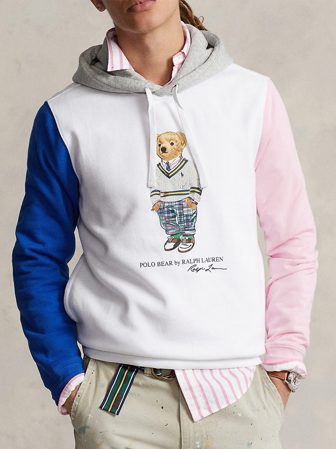 

Polo Ralph Lauren Pure Cotton Colourblocked Hooded Sweatshirts, White