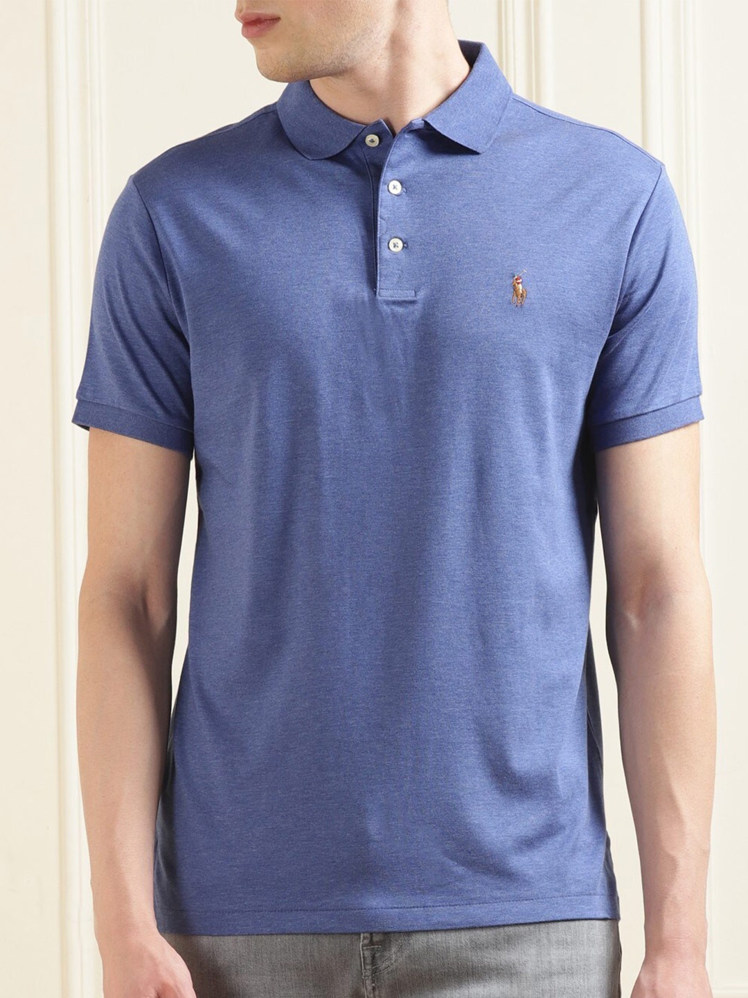 

Polo Ralph Lauren Polo Collar Short Sleeve Pure Cotton T-Shirt, Blue