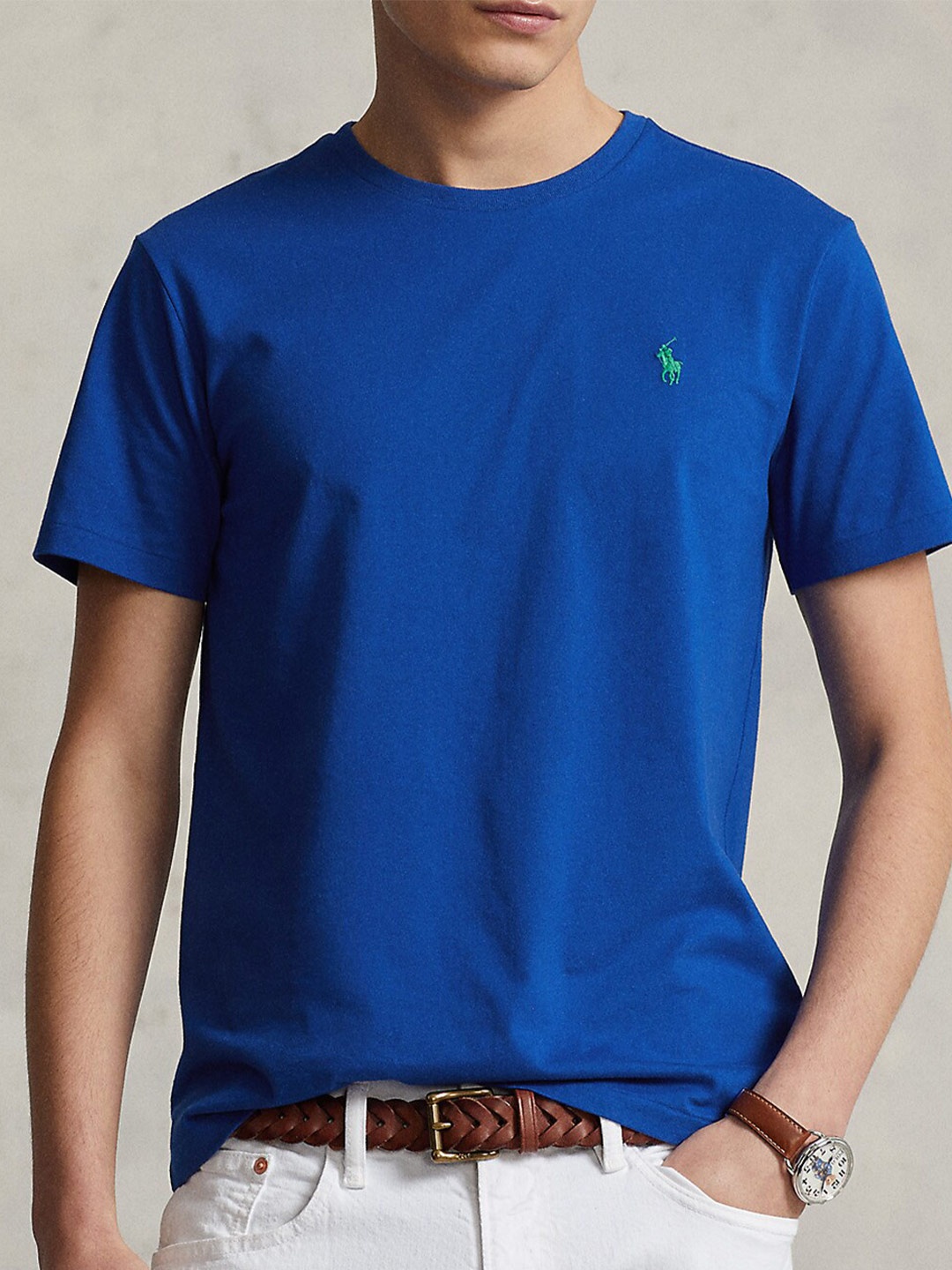 

Polo Ralph Lauren Round Neck Pure Cotton Slim Fit T-Shirt, Blue