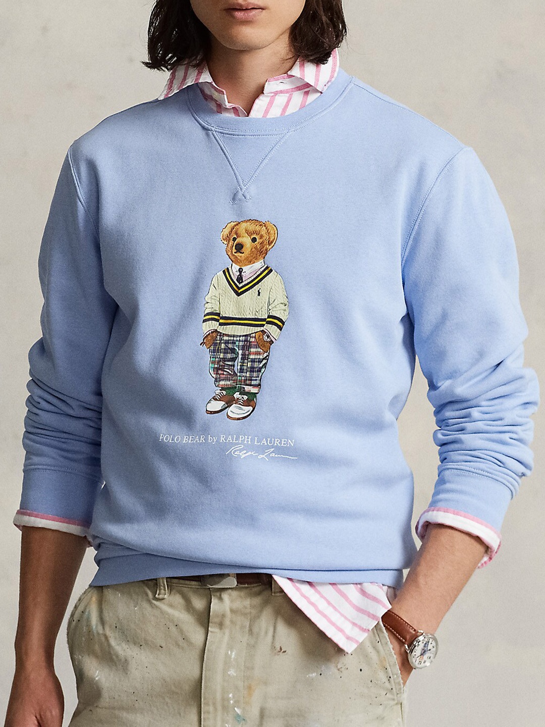 

Polo Ralph Lauren Polo Bear Printed Pure Cotton Sweatshirt, Blue