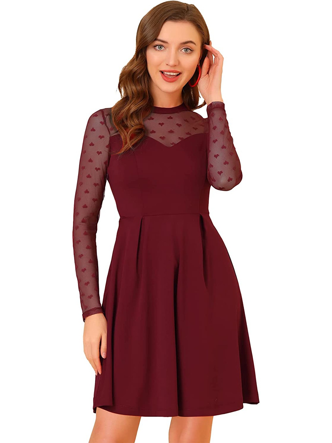 

Samsara Couture Fit & Flare Mini Dress, Maroon