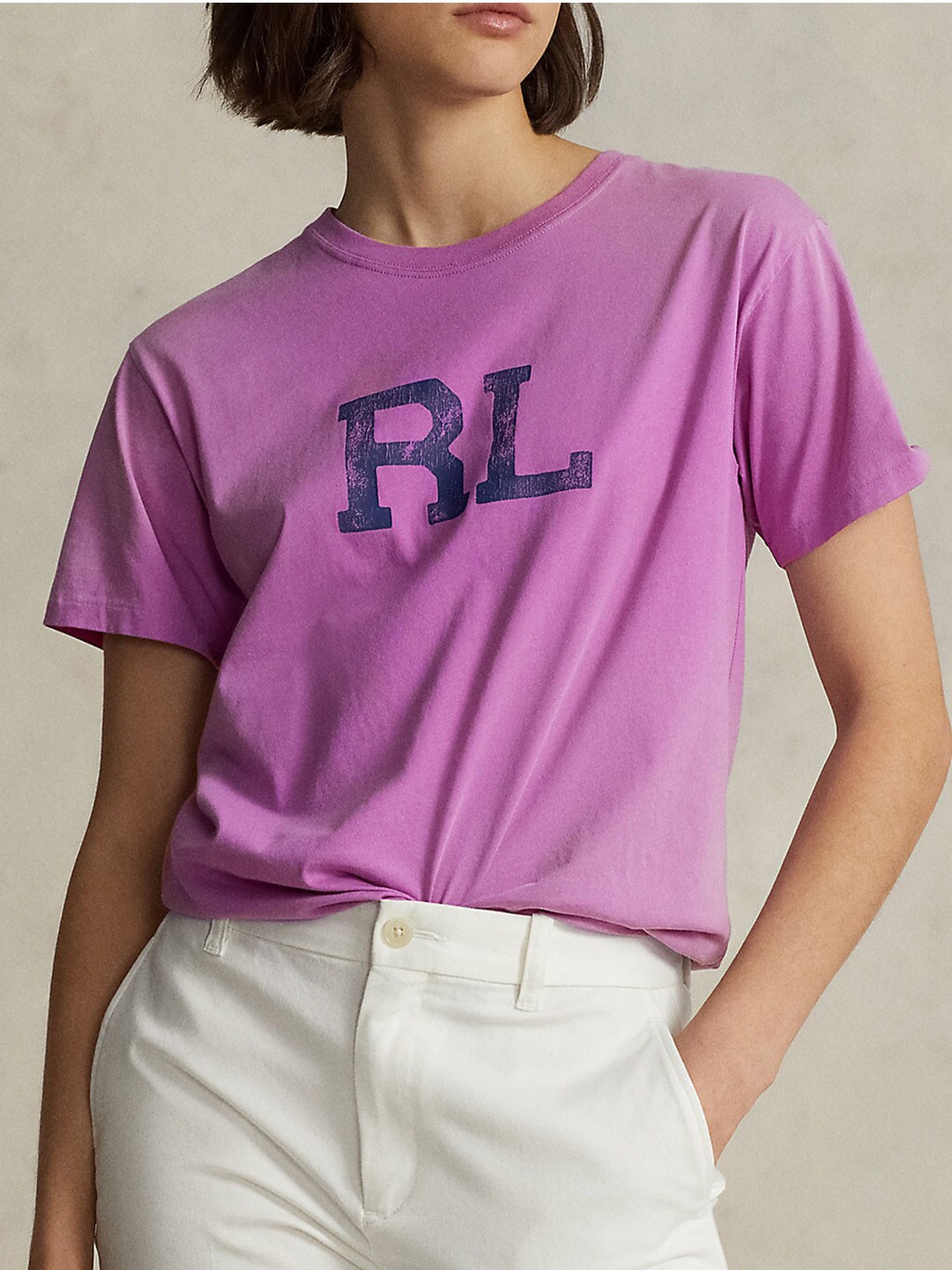

Polo Ralph Lauren RL Logo Printed Pure Cotton T-Shirt, Lavender