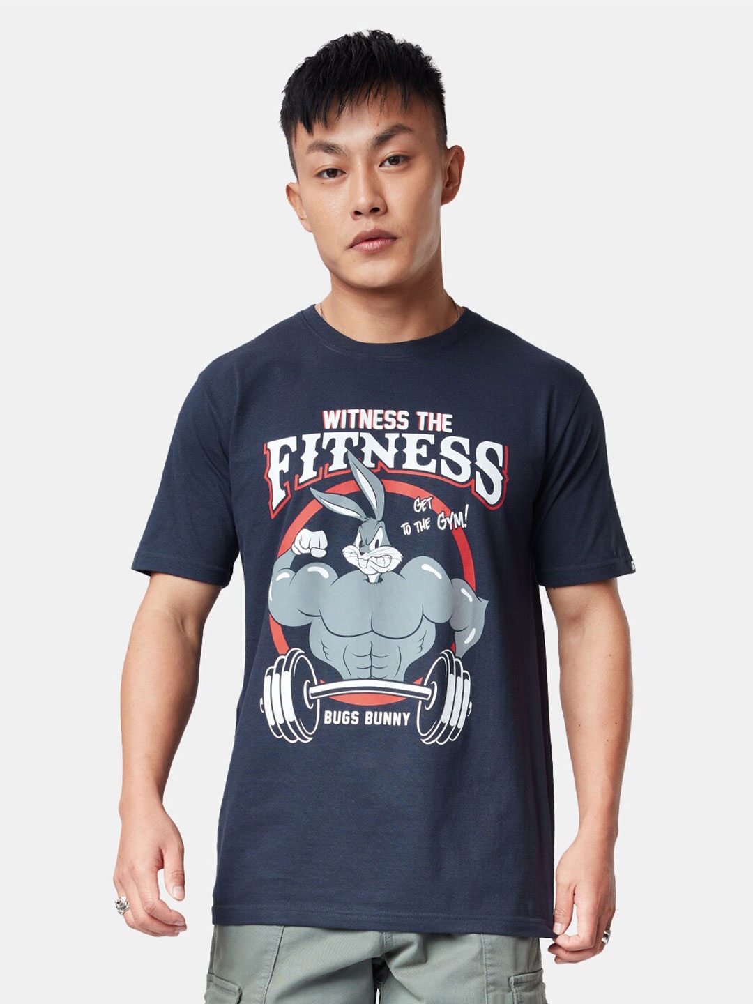 

The Souled Store Navy Blue Looney Tunes Printed Cotton T-shirt