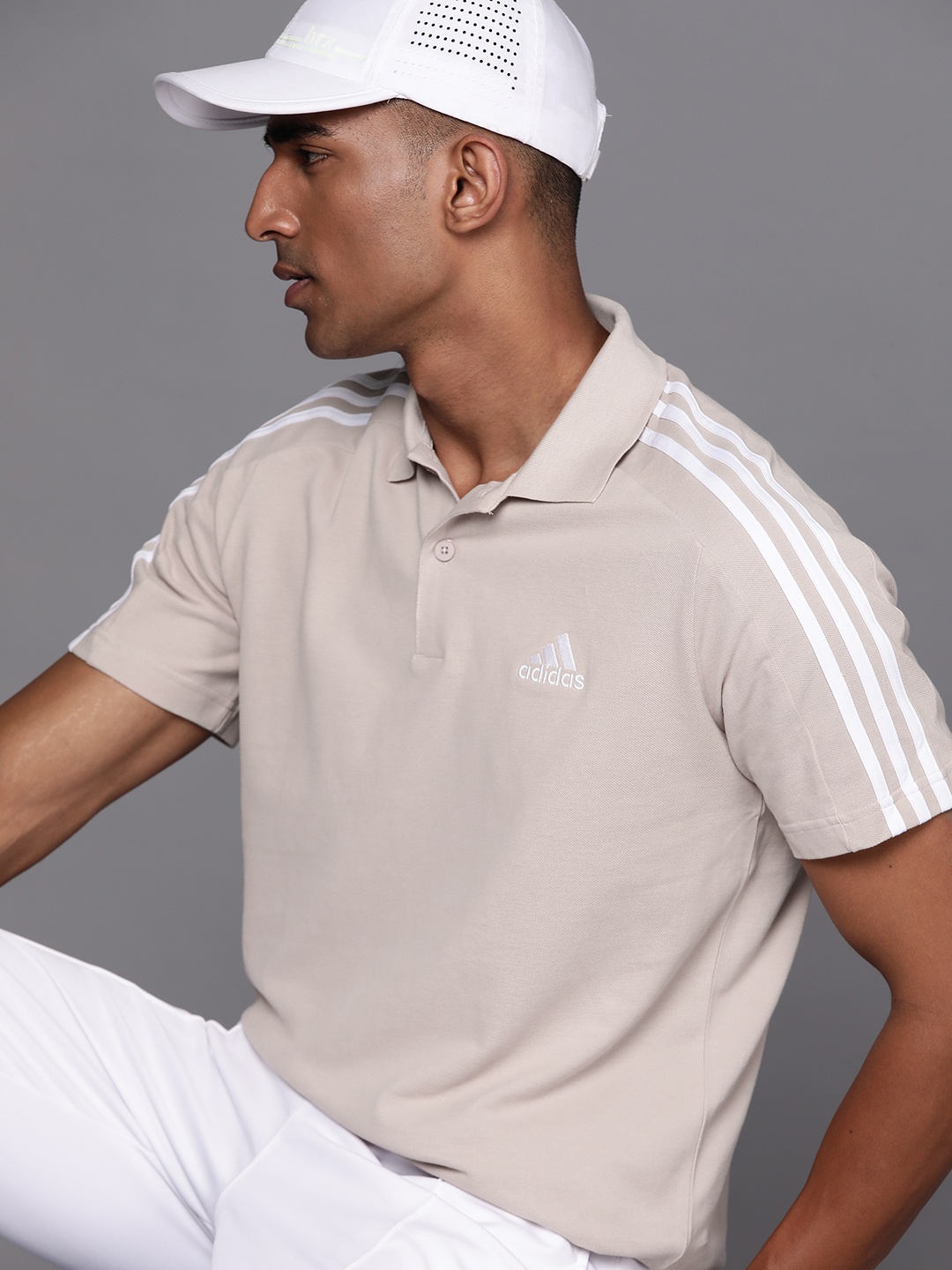 

ADIDAS Polo Collar Pure Cotton 3S PQ PS T-shirt, Beige